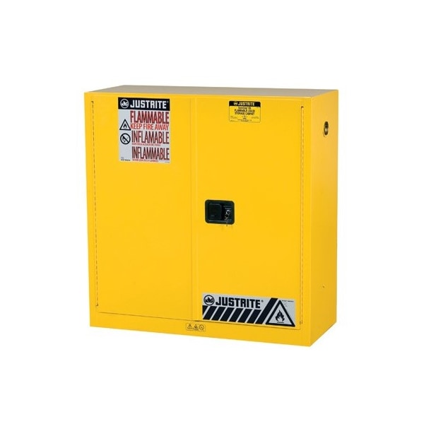 Justrite 30 gal, 1 Shelves, 18-Gauge Steel, 43 in W x 44 in H x 18 in D, Yellow 893000 - main